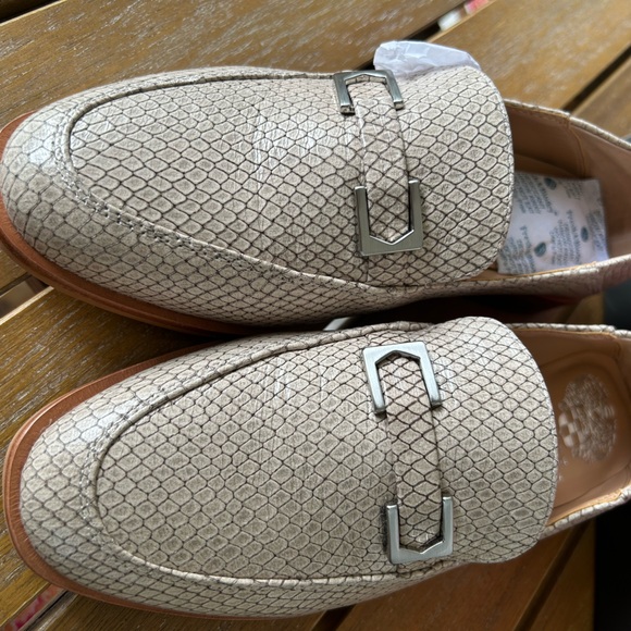 Vince Camuto Textured Cream Loafers - Picture 1 of 5